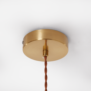 brown ceramic lace pendant light with shade and canopy details