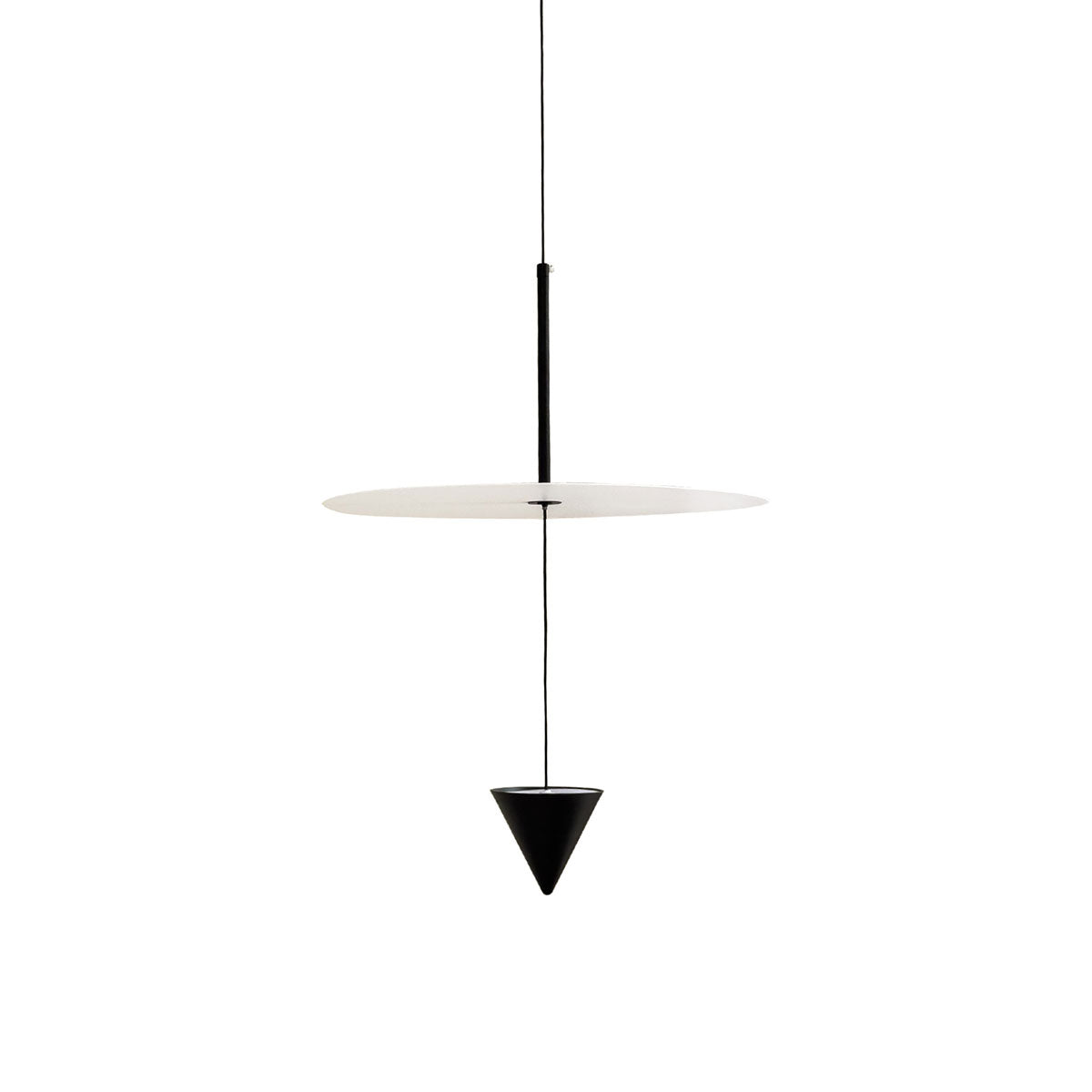 Black and White UFO-Shaped Iron Pendant Light