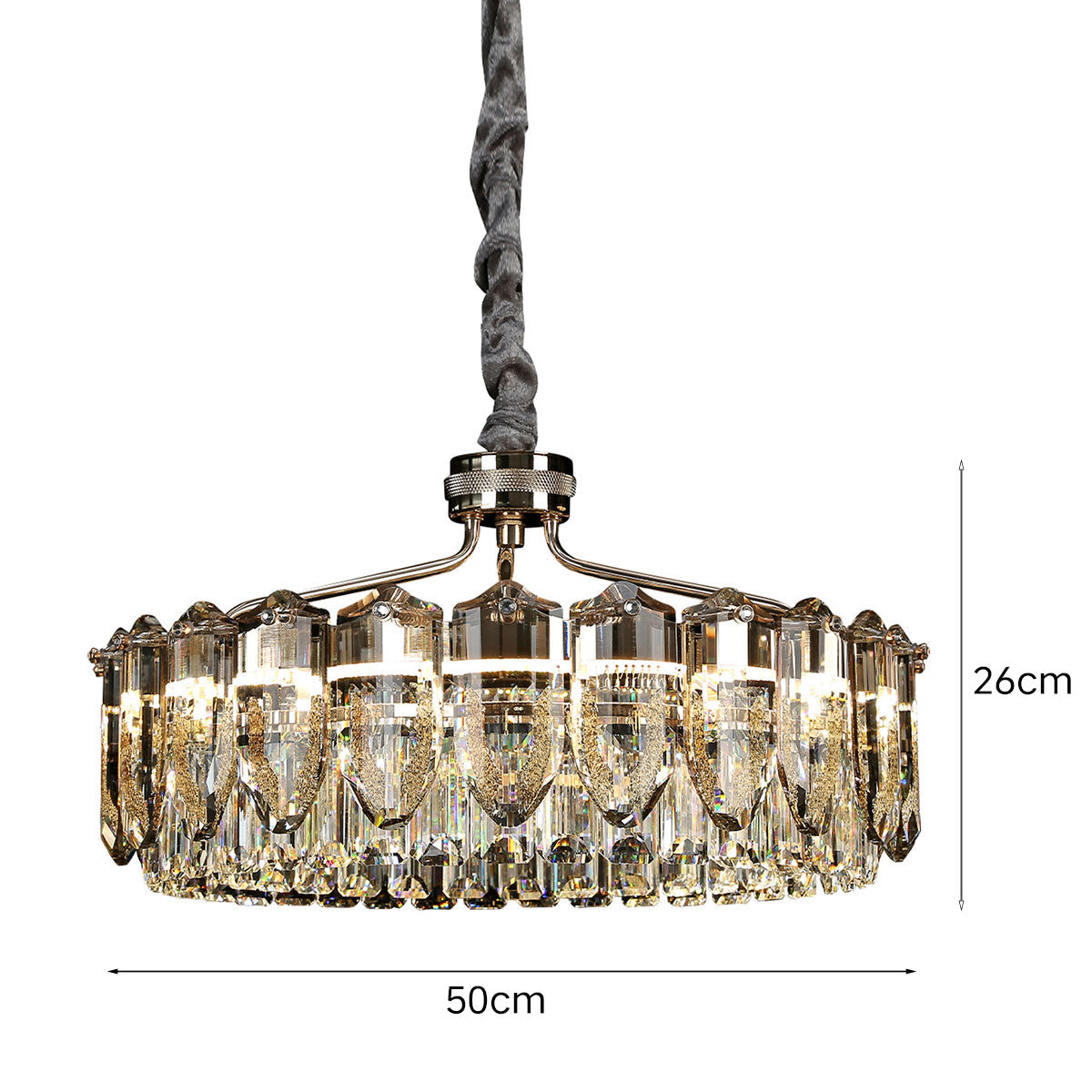 Opulent Crystal Elegance Adjustable Pendant Light