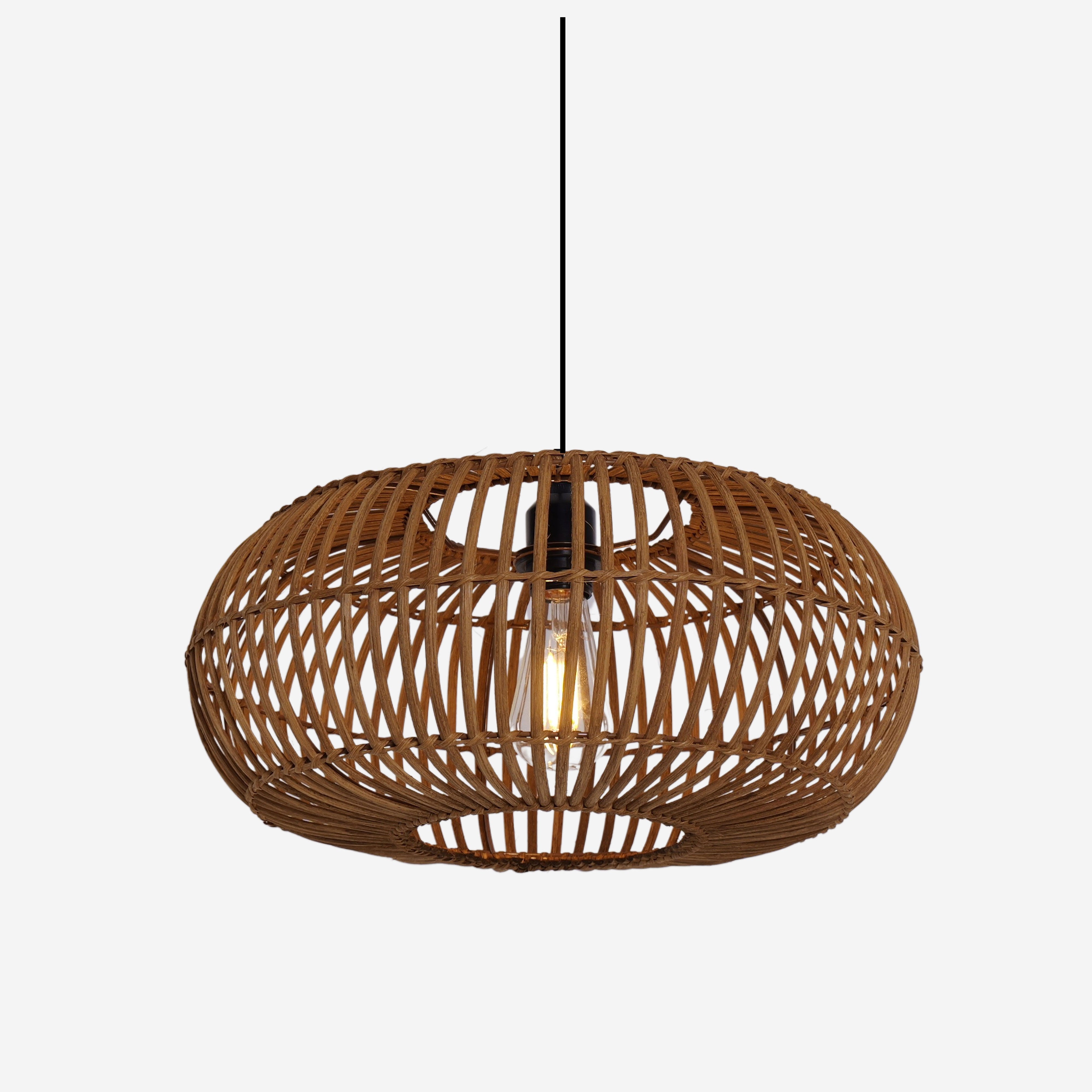 Natural Bamboo Woven Round Pendant for Warm Kitchen Pendant Lighting