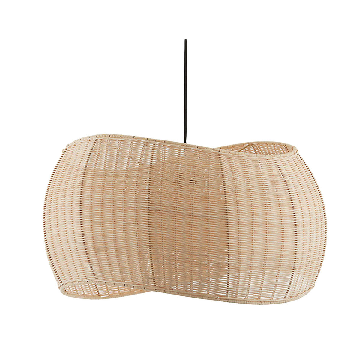 Nordic Minimalist Modern Curvy Shape Natural Wicker Pendant Light