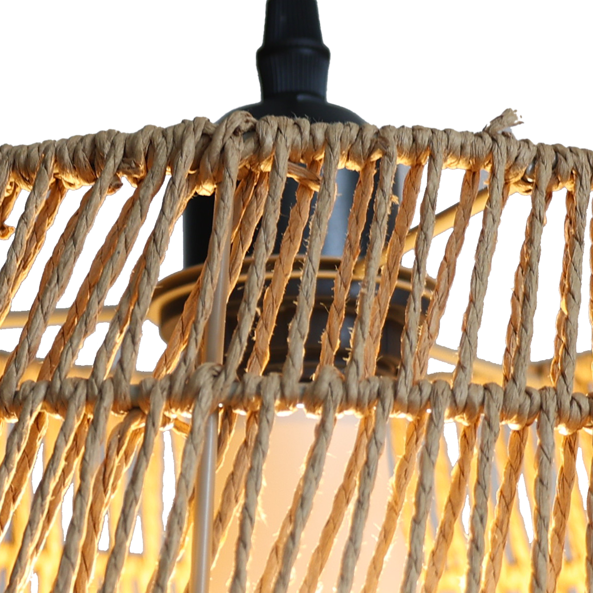 Handcrafted Warm Rustic Paper Rope Pendant Light