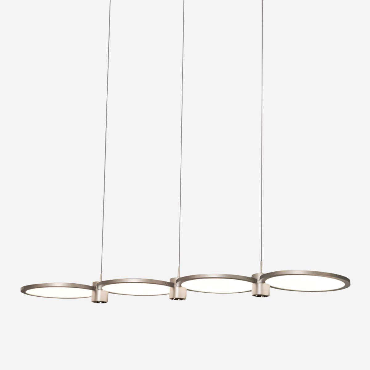 Sleek Silver Linear Pendant Light with Acrylic Shades