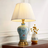 Vibrant Ceramic Table Lamps for Living Room – Handcrafted Design with Warm Fabric Shade