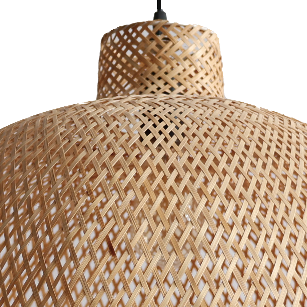 Natural Bamboo Woven Dome Pendant Light for Cozy Spaces