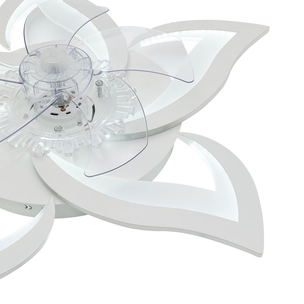 White Petal Acrylic Ceiling Fan Light with Dimmable Feature