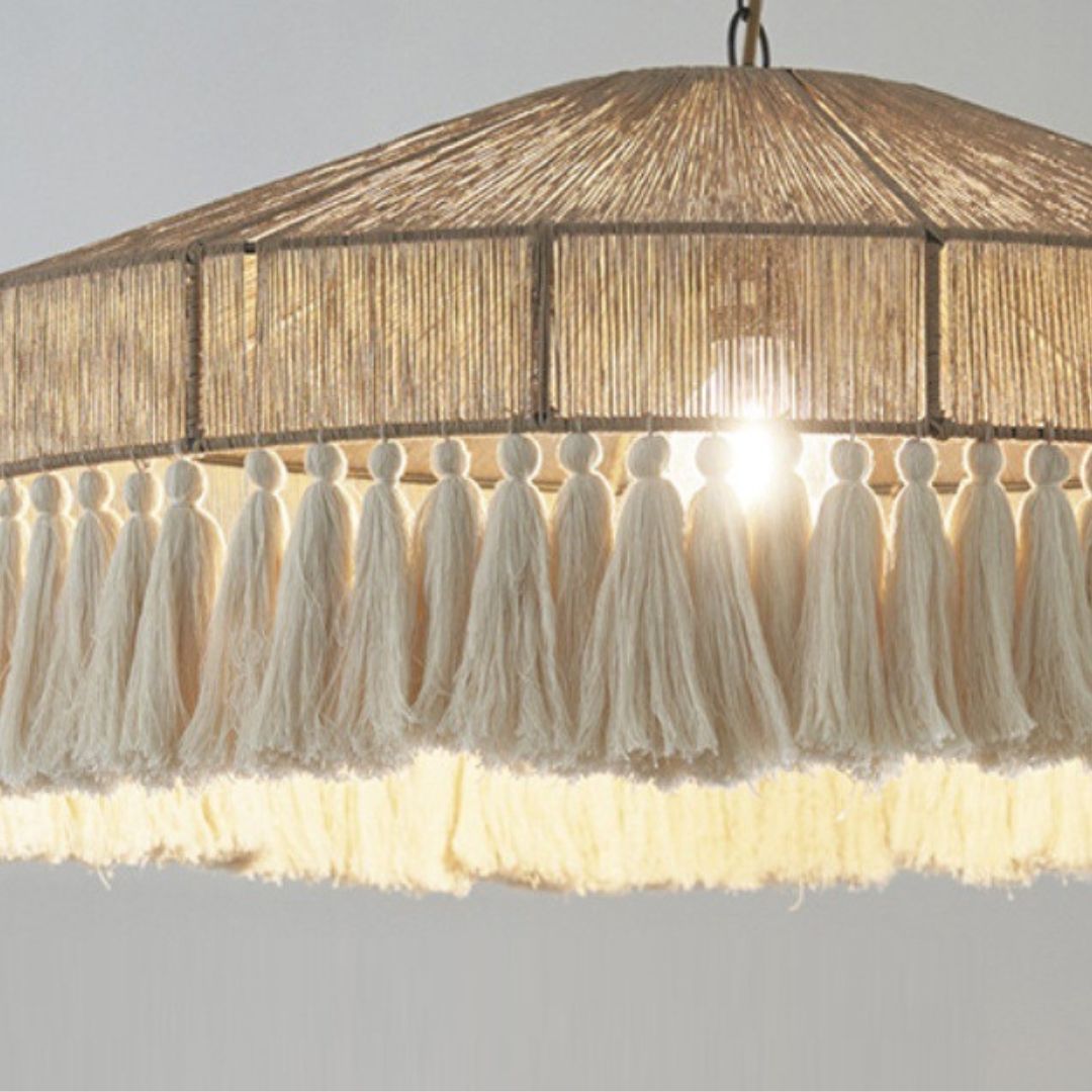 Bohemian Style Handcrafted Woven Hemp Rope Hanging Pendant Lights