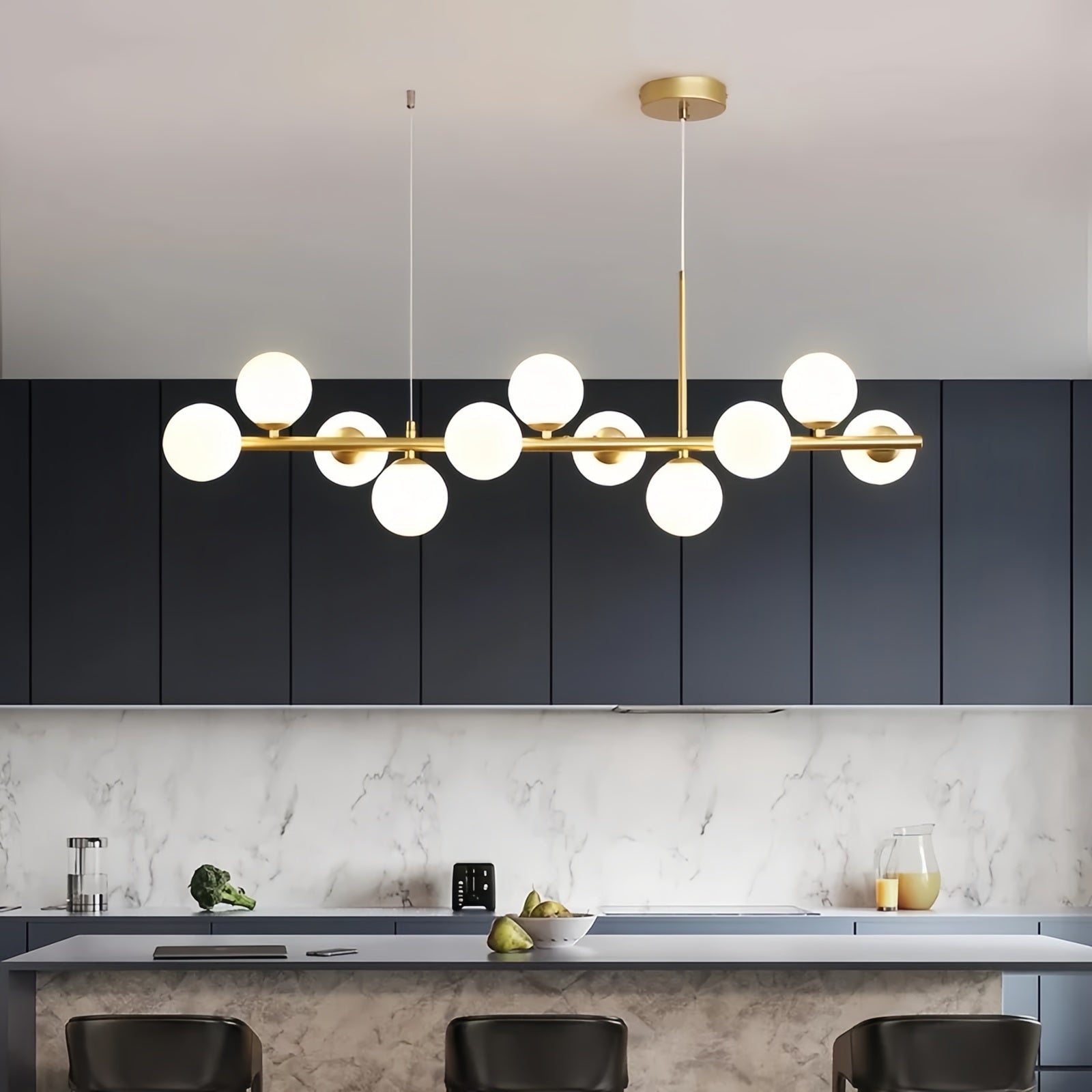 Modern Creative Multi-Bulb Horizontal Pendant Popular Island Light Fixture