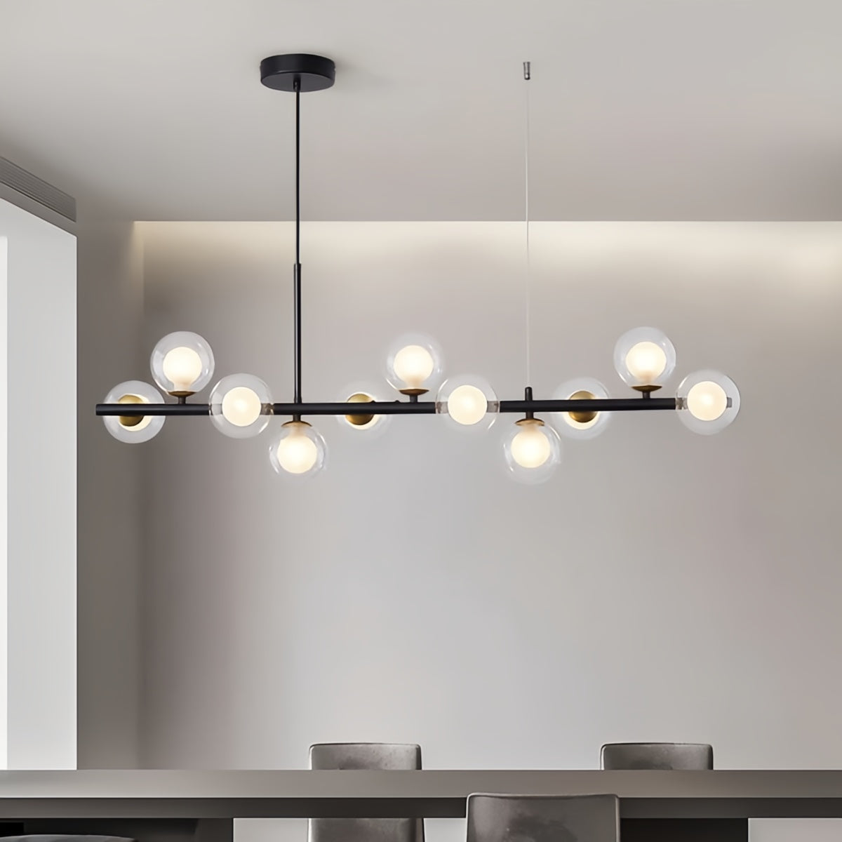 Modern Creative Multi-Bulb Horizontal Pendant Popular Island Light Fixture