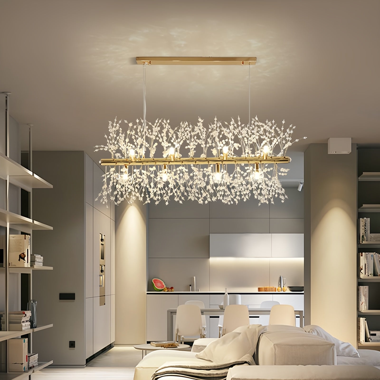 Modern Elegant Crystal Dandelion Chandelier Lighting Fixture