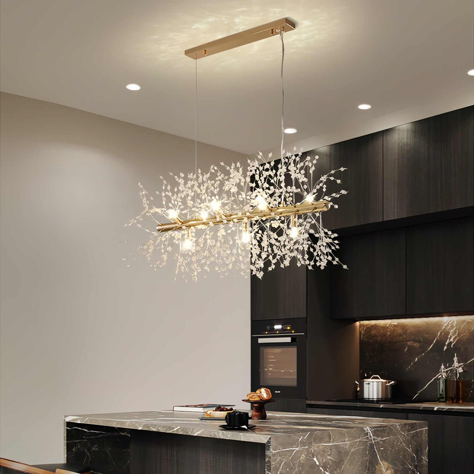 Modern Elegant Crystal Dandelion Chandelier Lighting Fixture