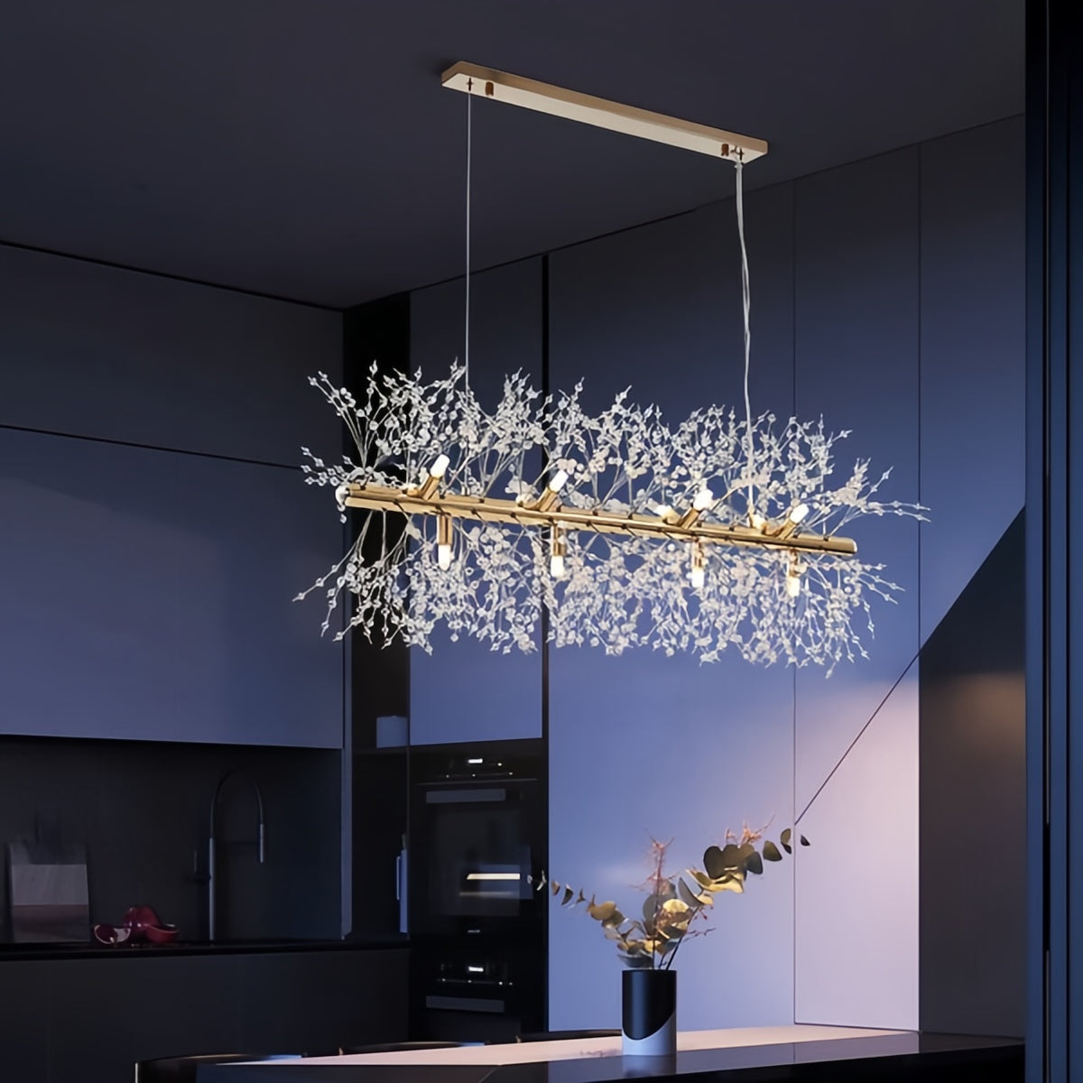 Modern Elegant Crystal Dandelion Chandelier Lighting Fixture