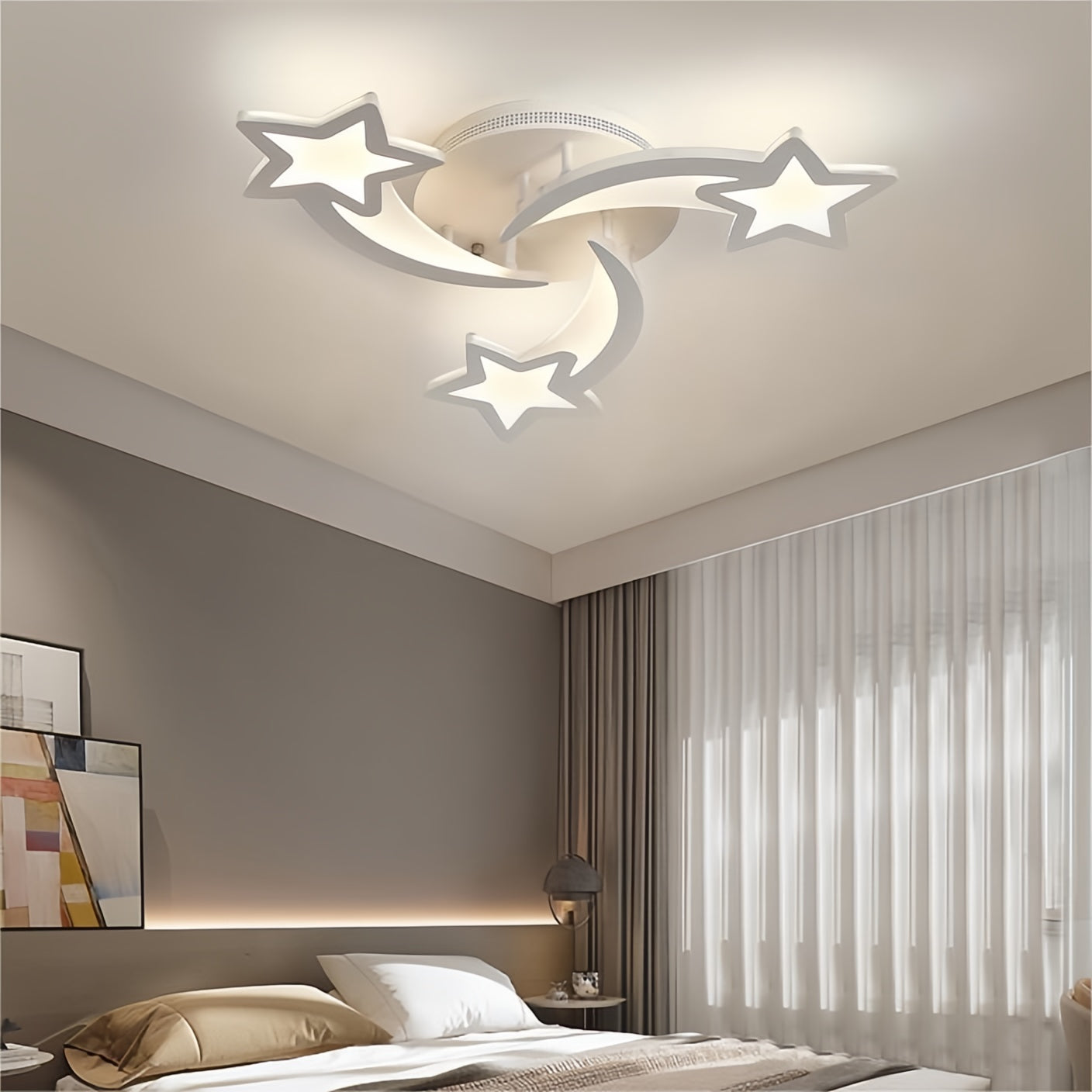 Modern LED Ceiling Light with Star Lampshades