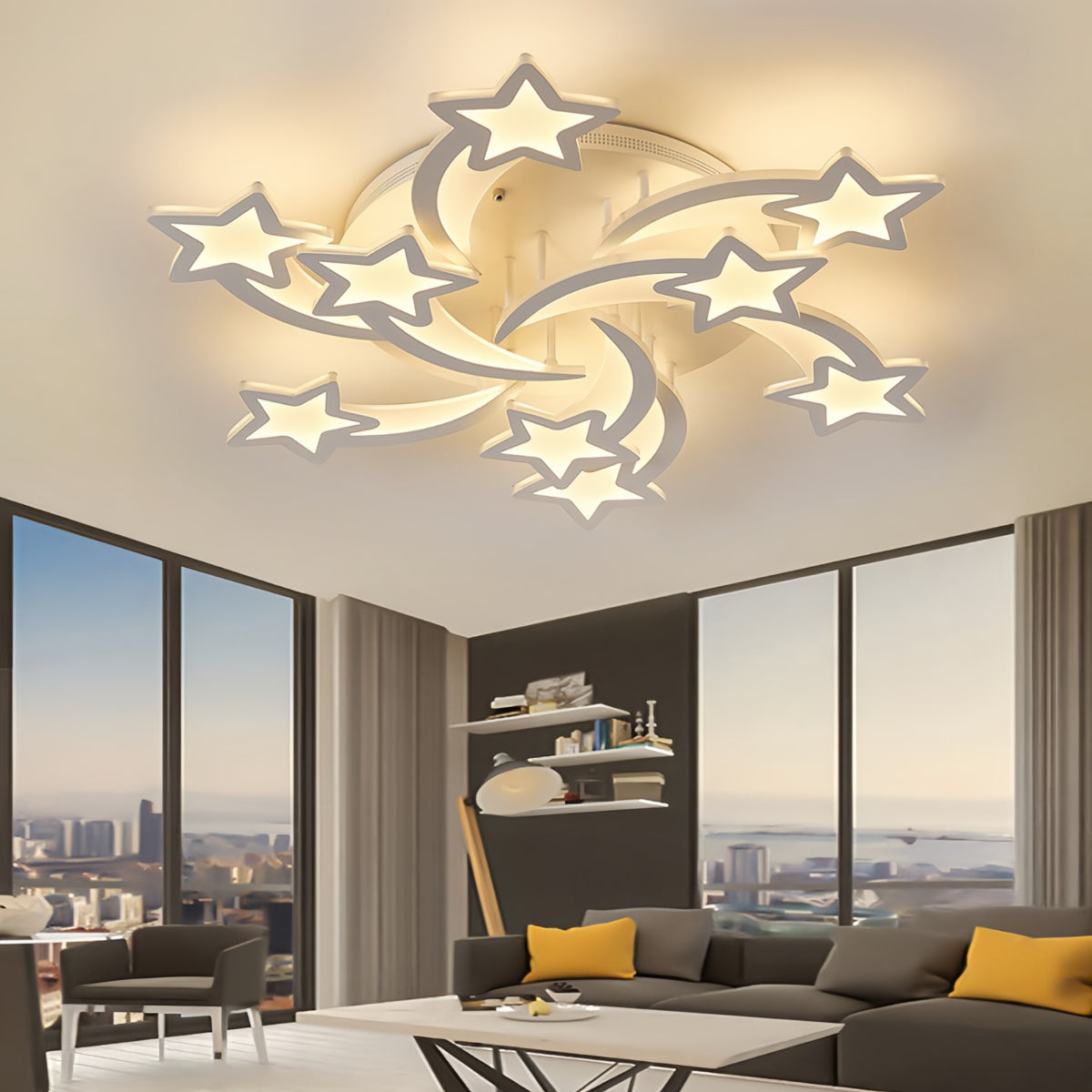 Modern LED Ceiling Light with Star Lampshades