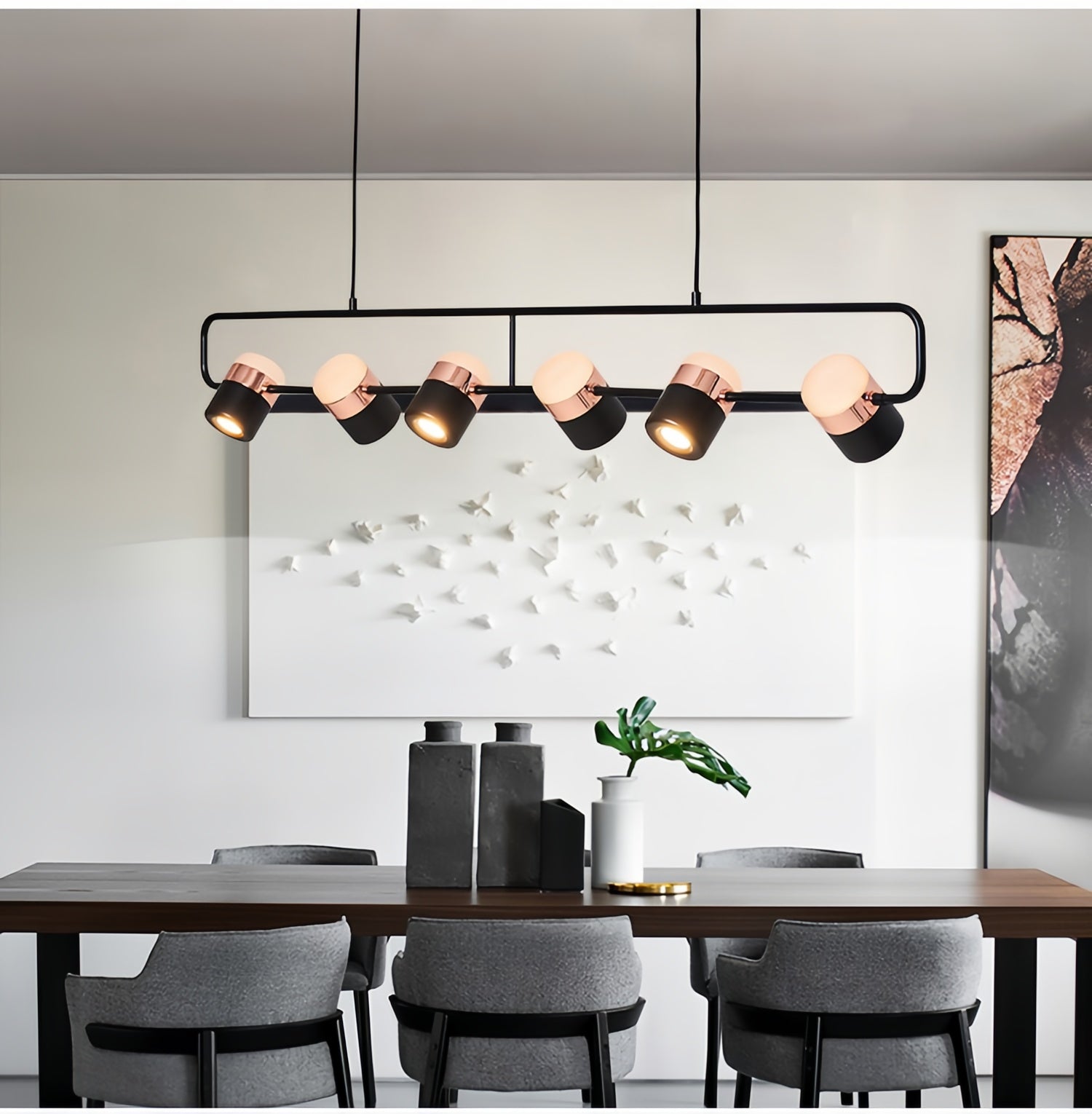 Nordic Modern Dining Area Black Pendant Light Kitchen Island Lighting Fixtures