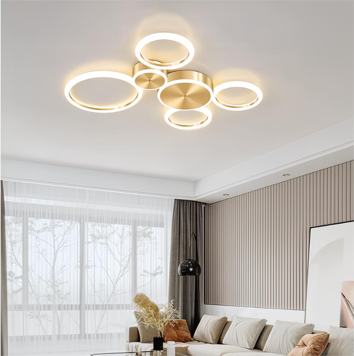 Modern Gold Geometric Circle LED Ceiling Lights