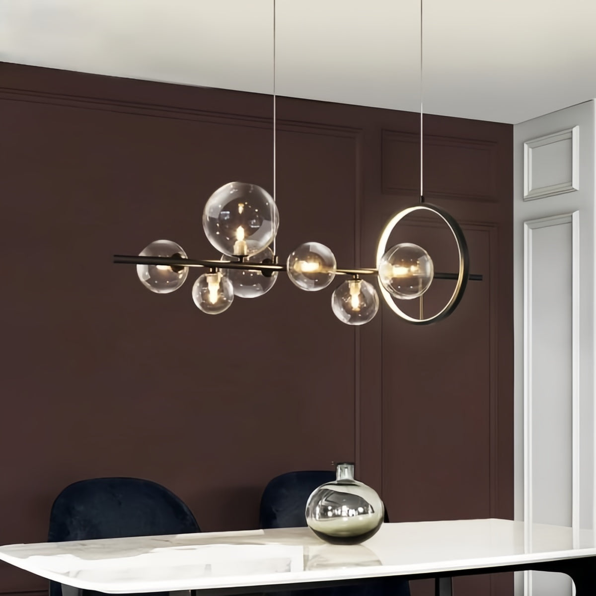 Modern Minimalist Glass Bubble Pendant Light for Dinning Area and Kitchen Island