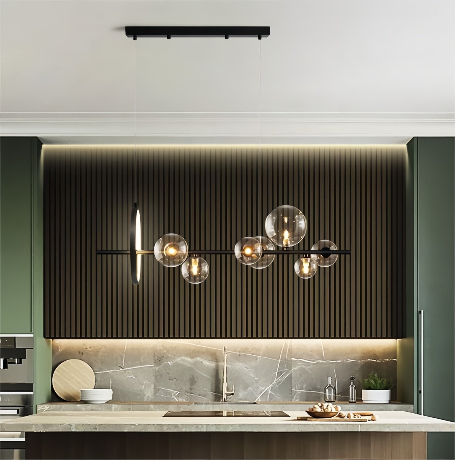 Modern Minimalist Glass Bubble Pendant Light for Dinning Area and Kitchen Island