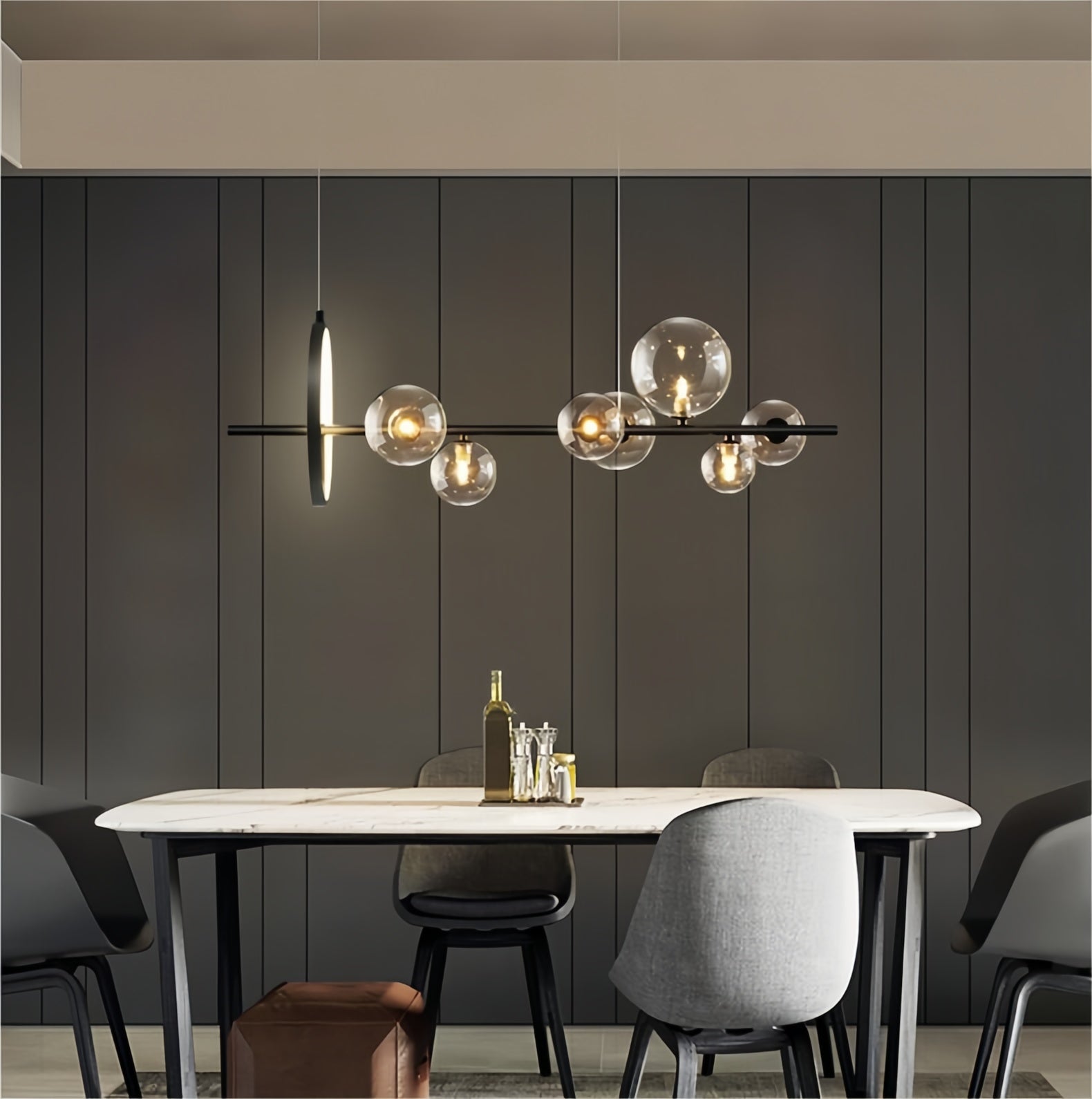 Modern Minimalist Glass Bubble Pendant Light for Dinning Area and Kitchen Island