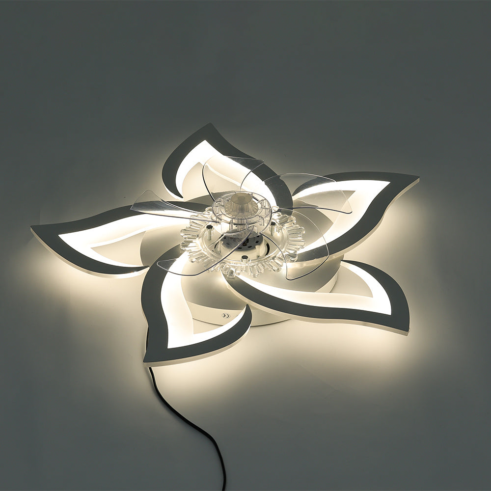 White Petal Acrylic Ceiling Fan Light with Dimmable Feature