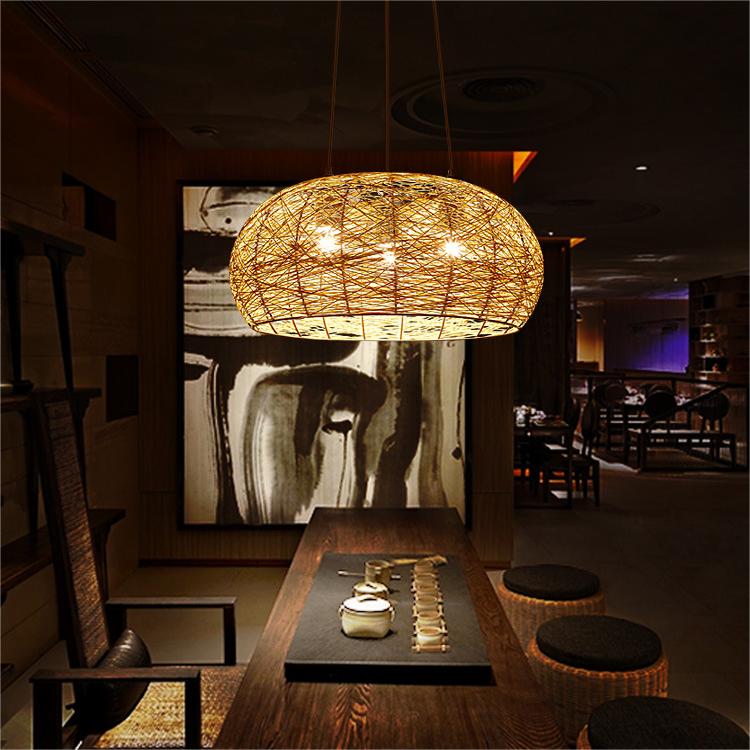 Creative Bird's Nest LED Hemp Rope Rattan Woven Pendant Light