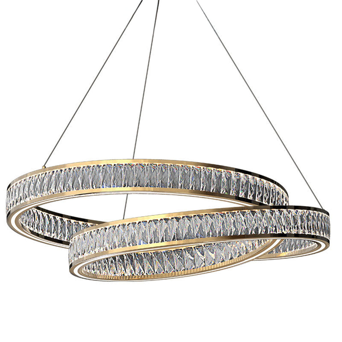 Elegant Gold Crystal Swirl Pendant Light