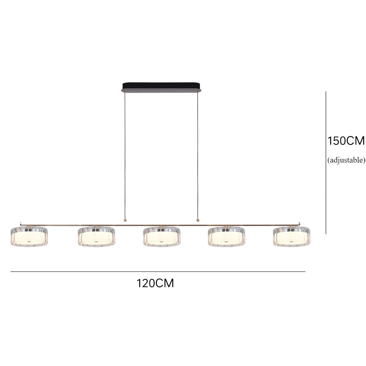 Aluminum Acrylic Chandelier with Three-Color Changing