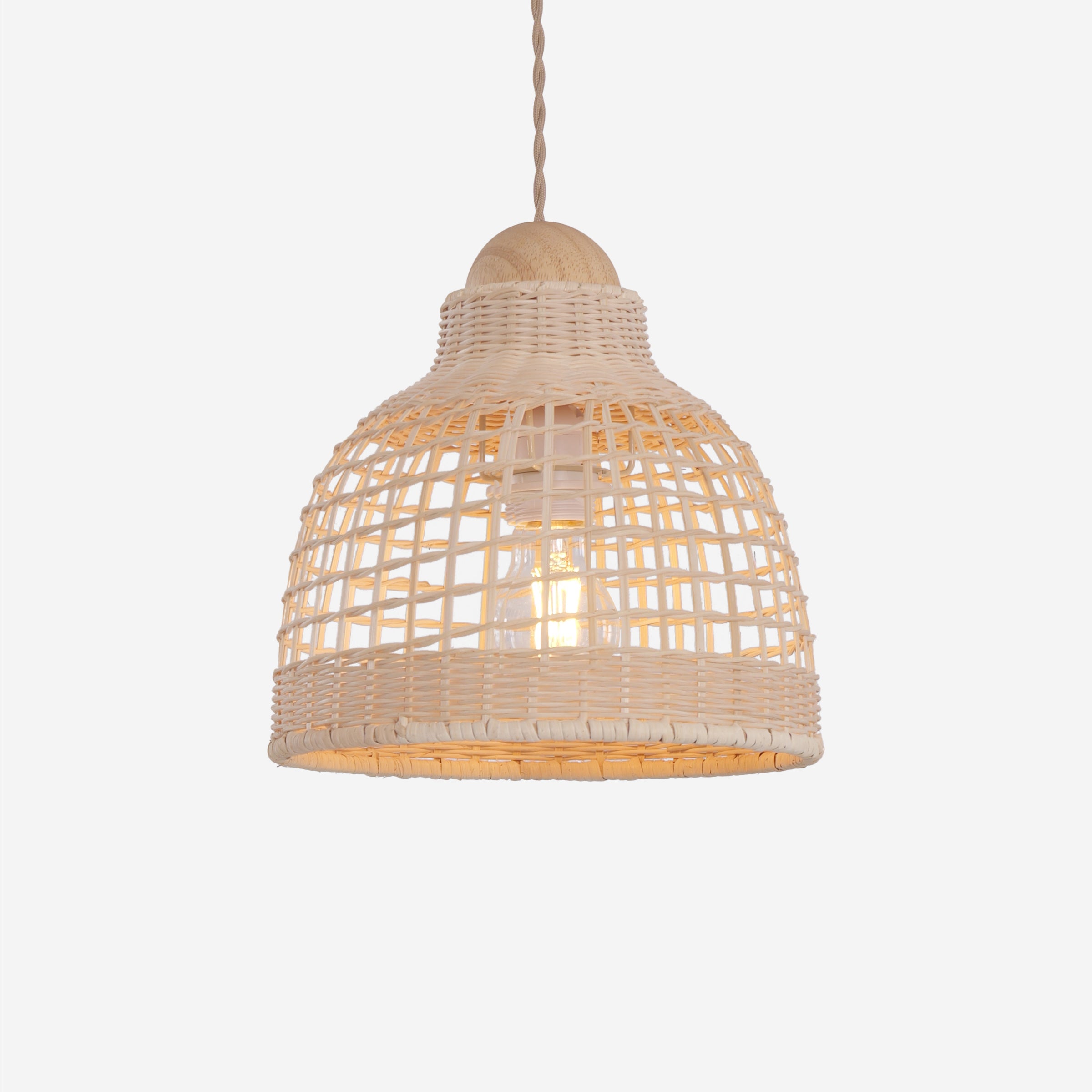 Elegant Vintage Woven Rattan Minimalist Pendant Light