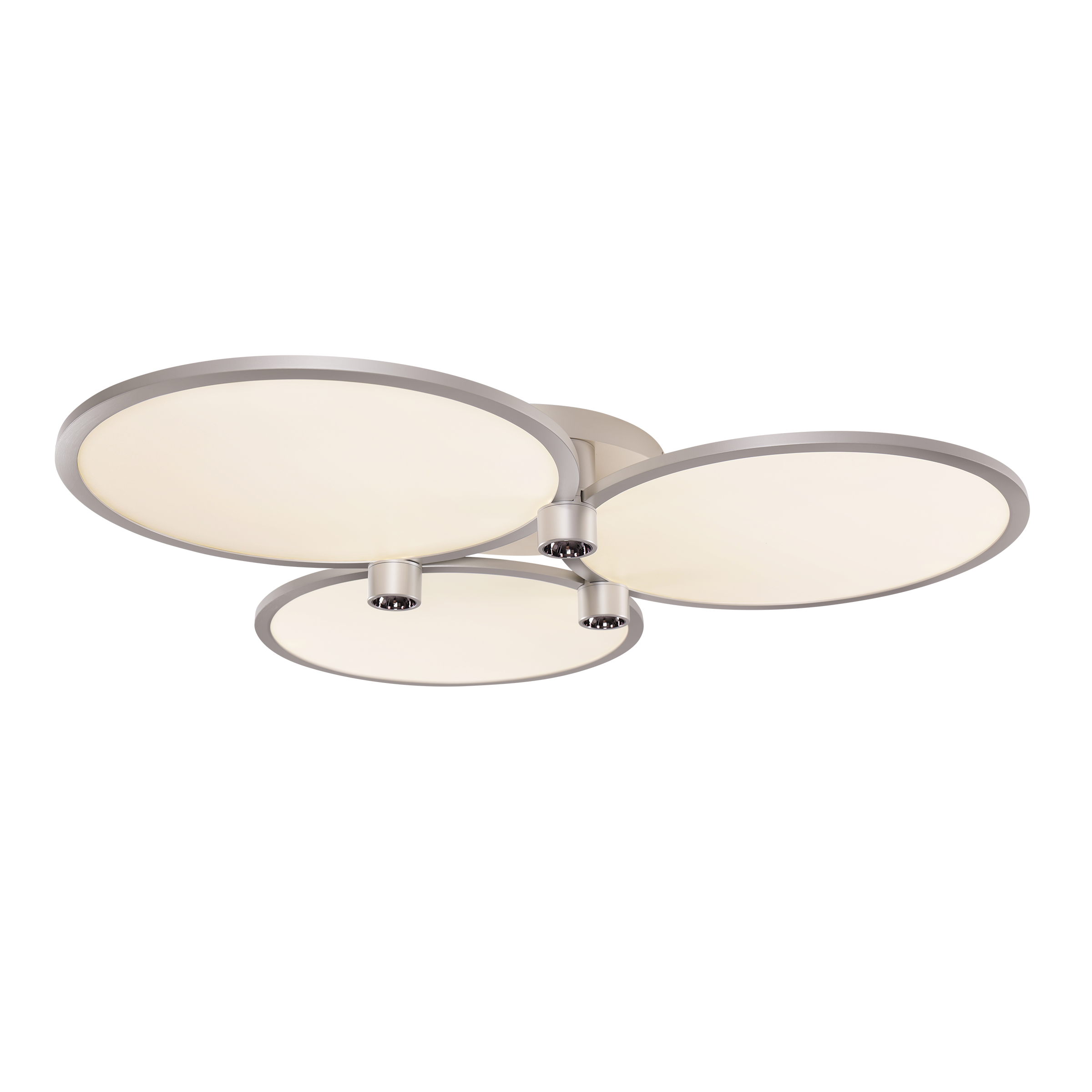 Modern Three-Disk Silver/Gold Full Spectrum Ceiling Light