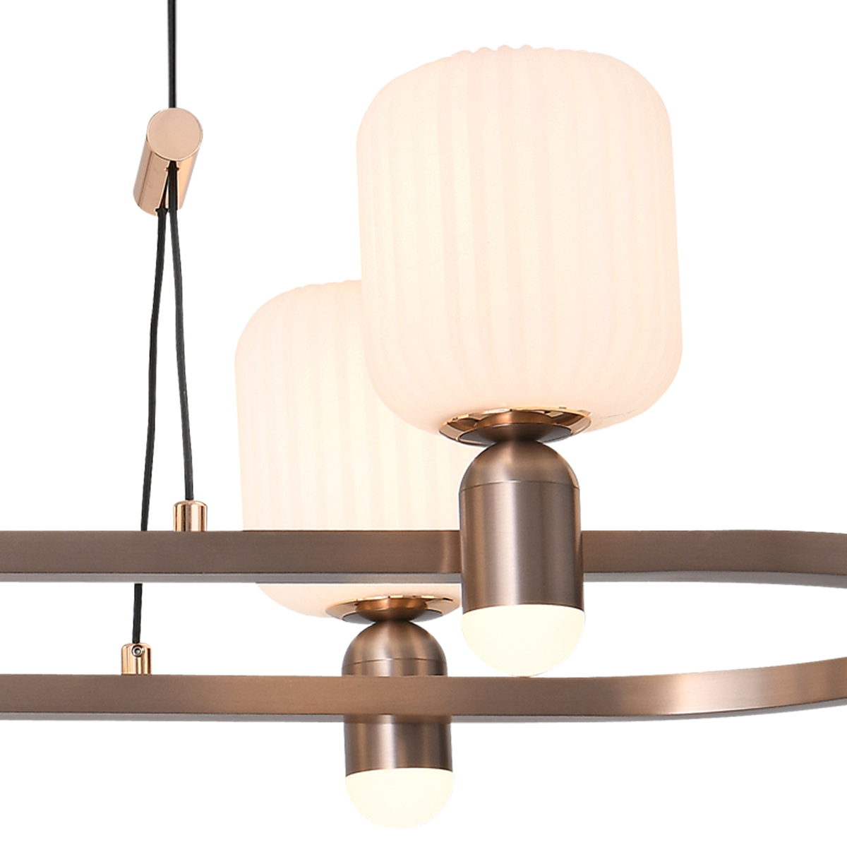 Modern Minimalist Luxury Bronze Chandelier with Acrylic Shades