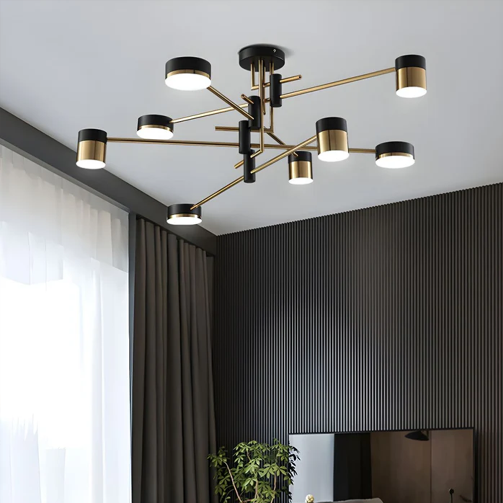 Metal Black And Gold Ceiling Light with LED Bulbs