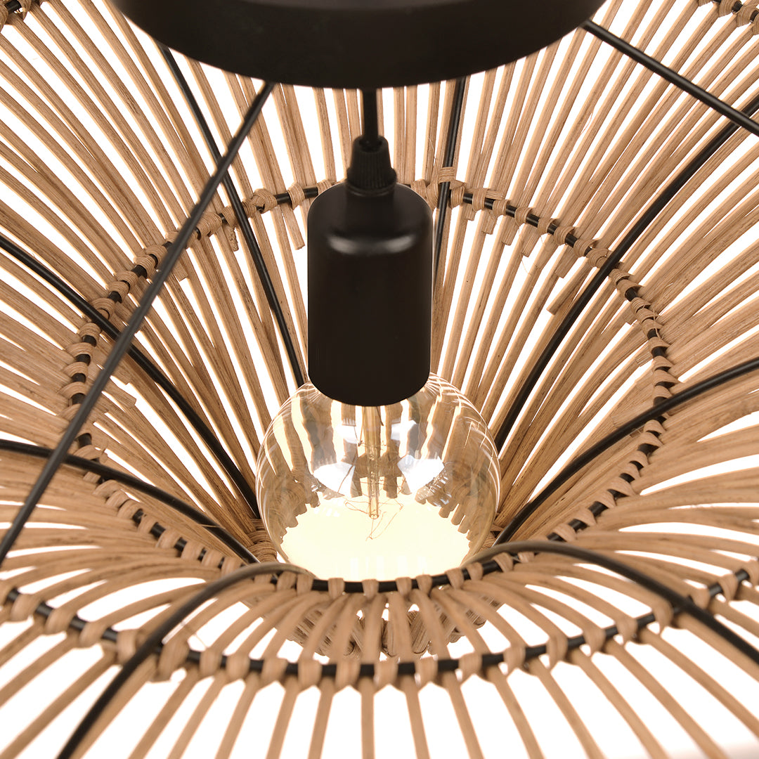 Flying Saucer-Shaped Rattan LED Ceiling Light