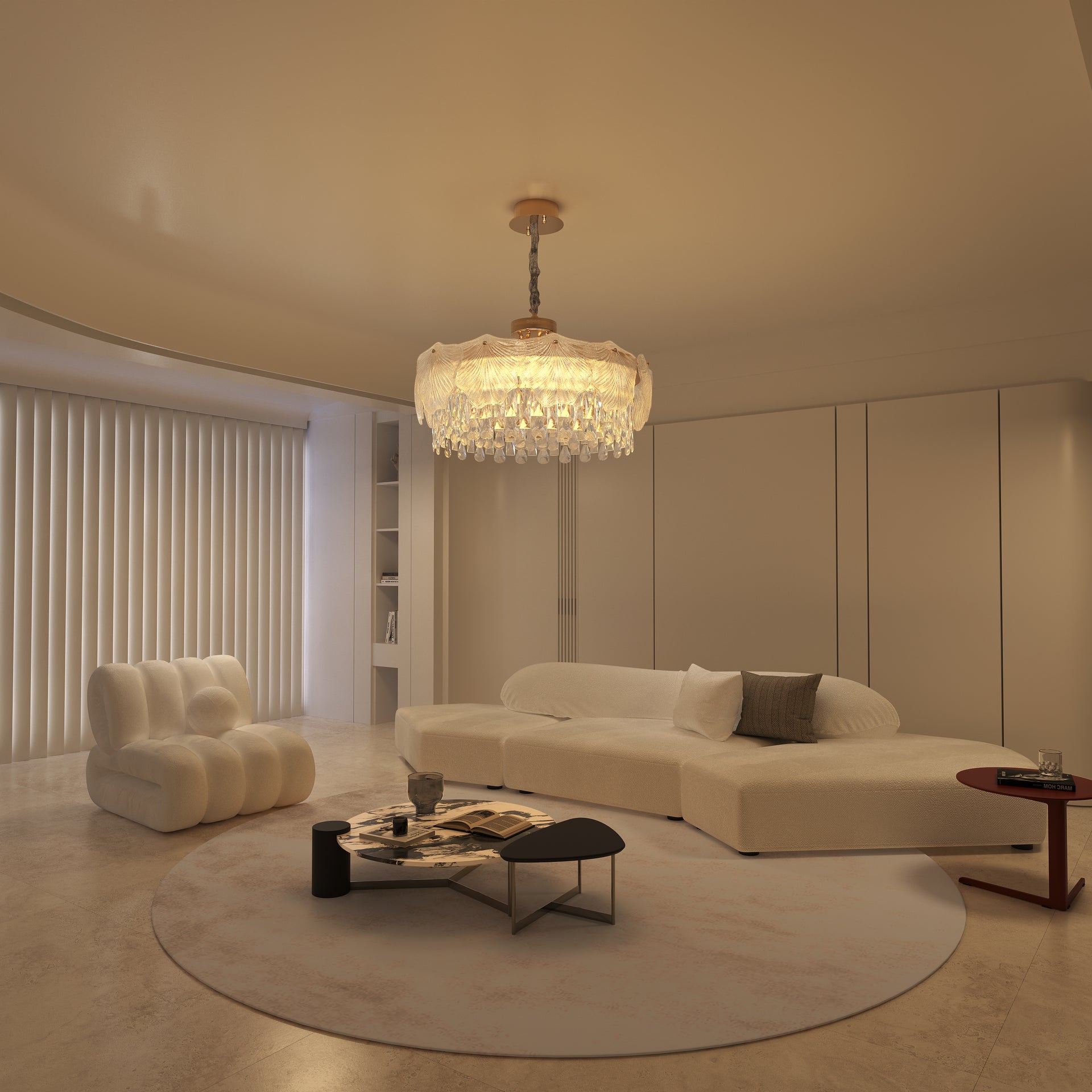 Arvia Opulent Pendant Light Crystal Accents