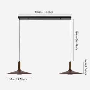 walnut double pendant light shown as a clean product view