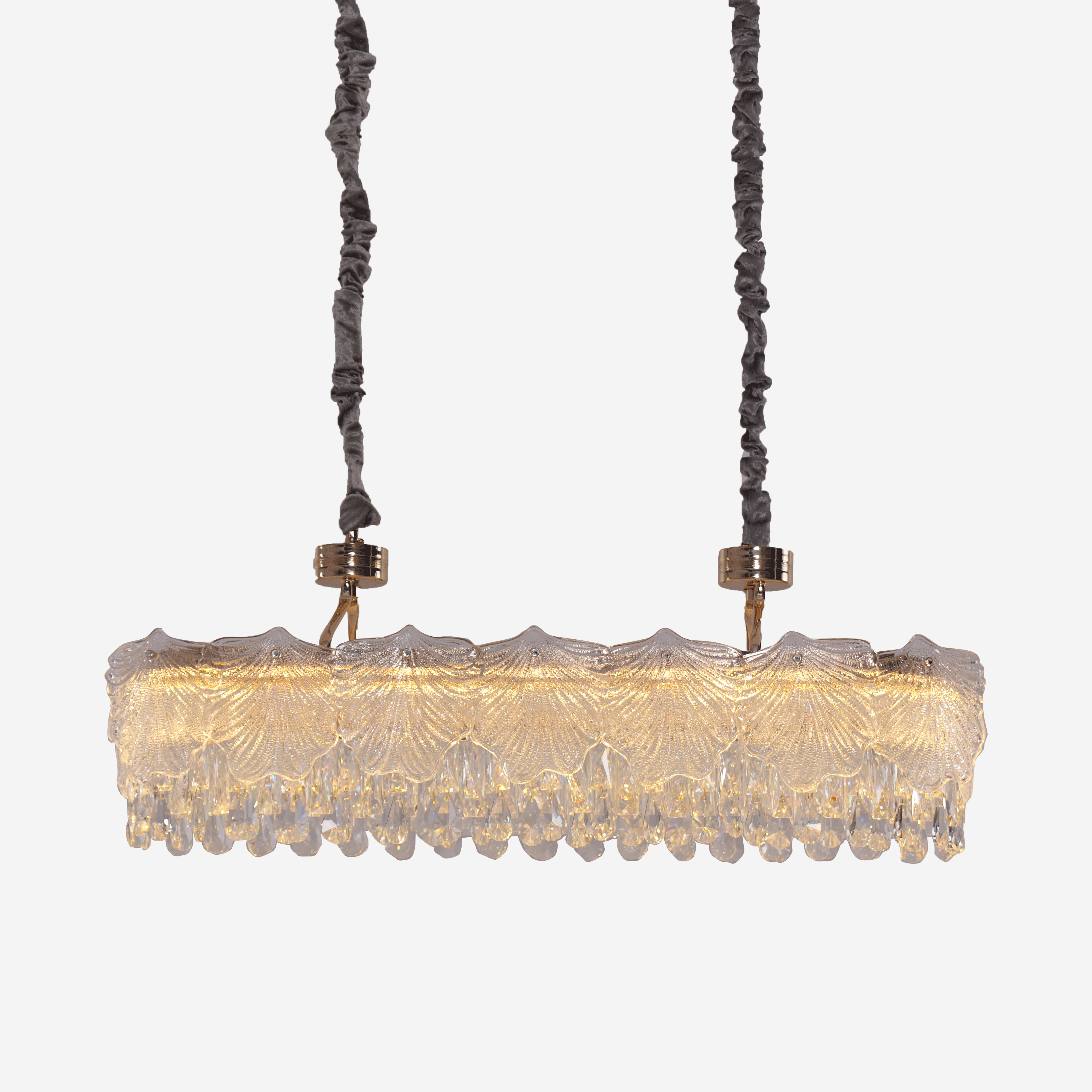 Opulent Gold Pendant Light with Crystal Accents