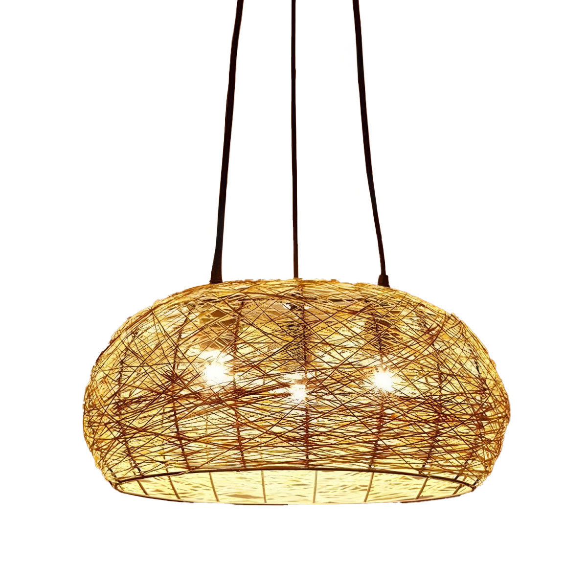 Creative Bird's Nest LED Hemp Rope Rattan Woven Pendant Light