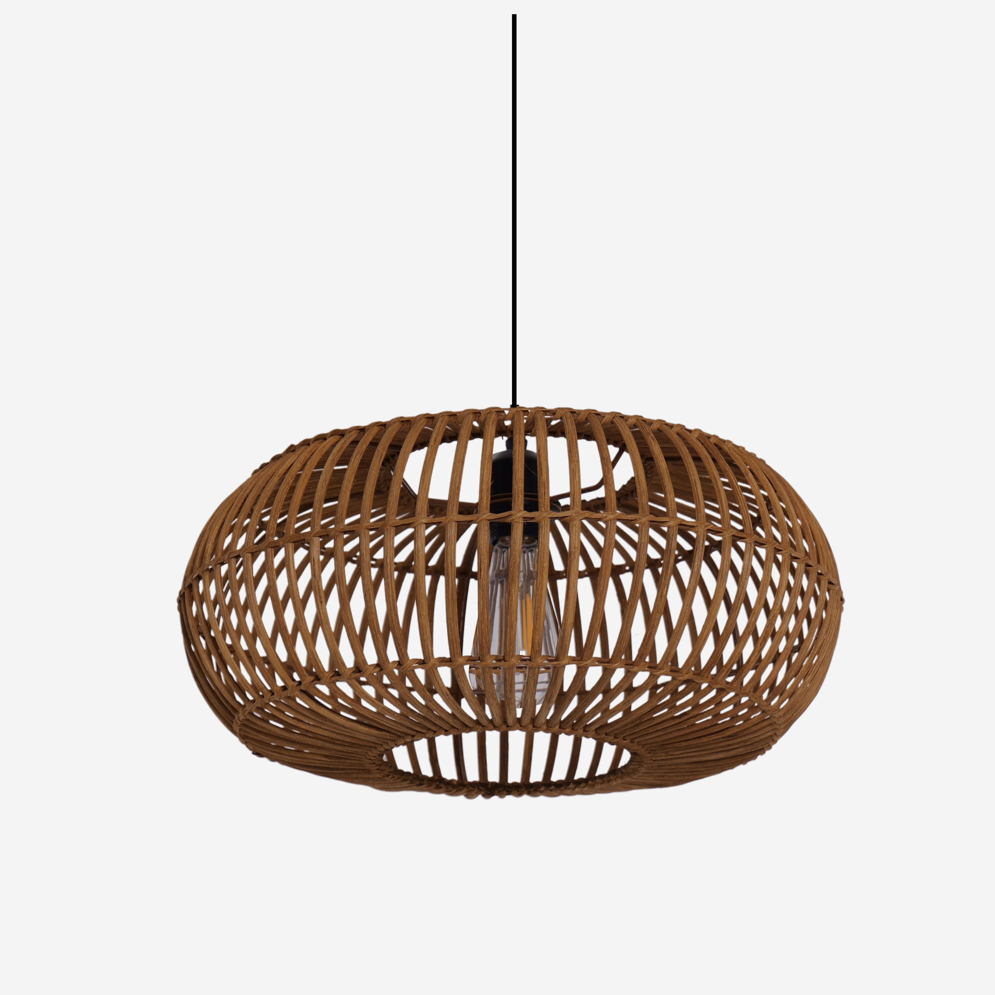 Natural Bamboo Woven Round Pendant Light for Warm Interiors