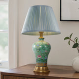 Vibrant Ceramic Table Lamps for Living Room – Handcrafted Design with Warm Fabric Shade