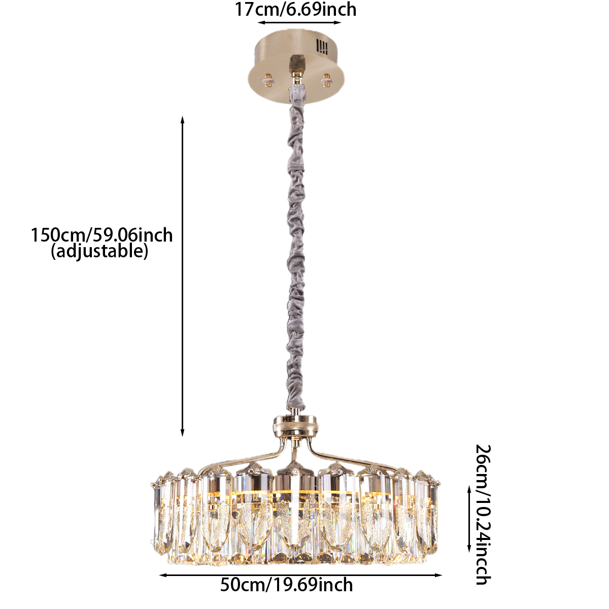 Opulent Crystal Elegance Adjustable Pendant Light