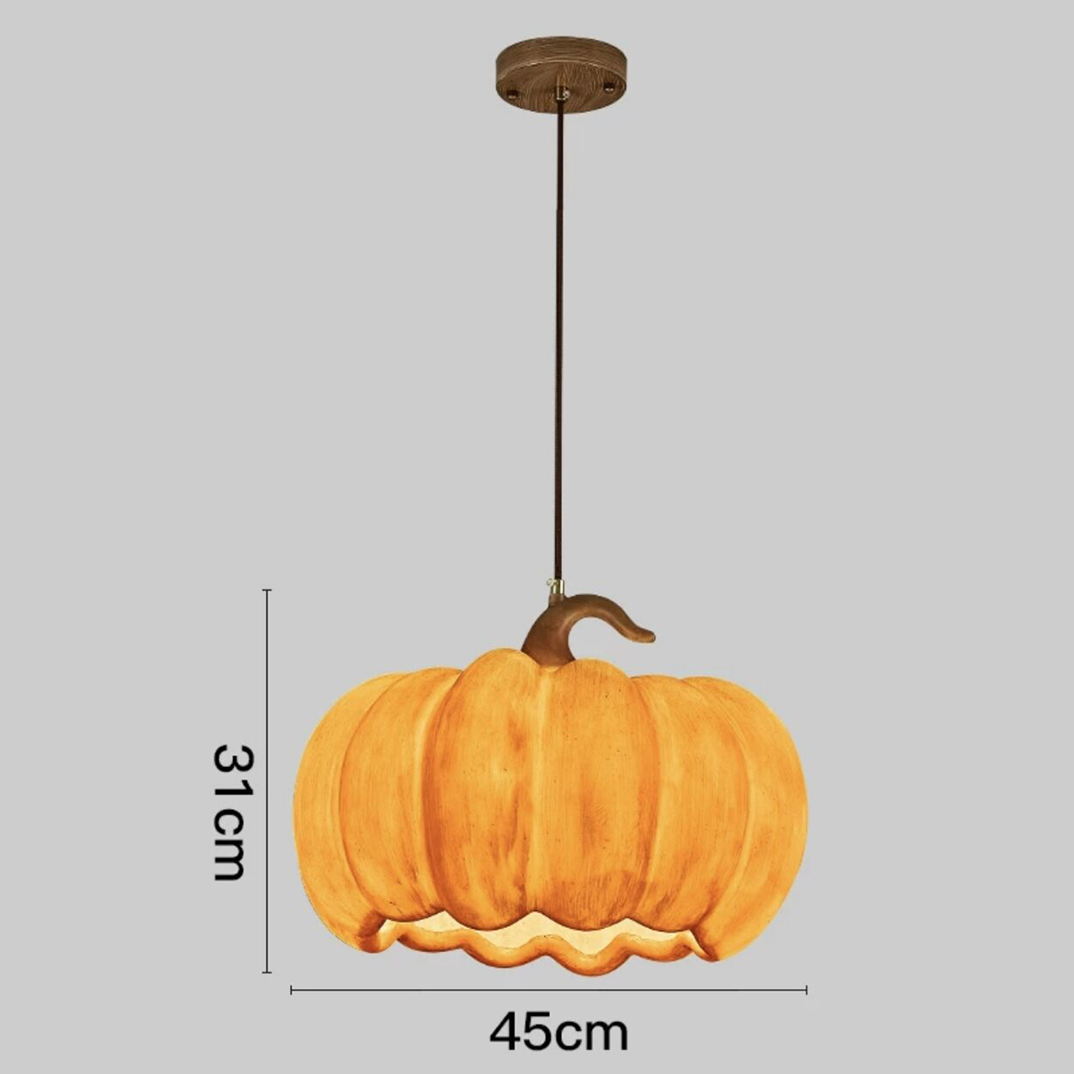 LED Pumpkin Resin Pendant Light