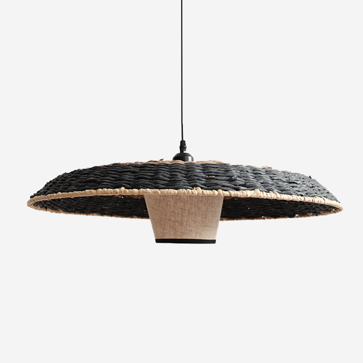 Stylish Two-Tone Handwoven Pendant Light Fixture