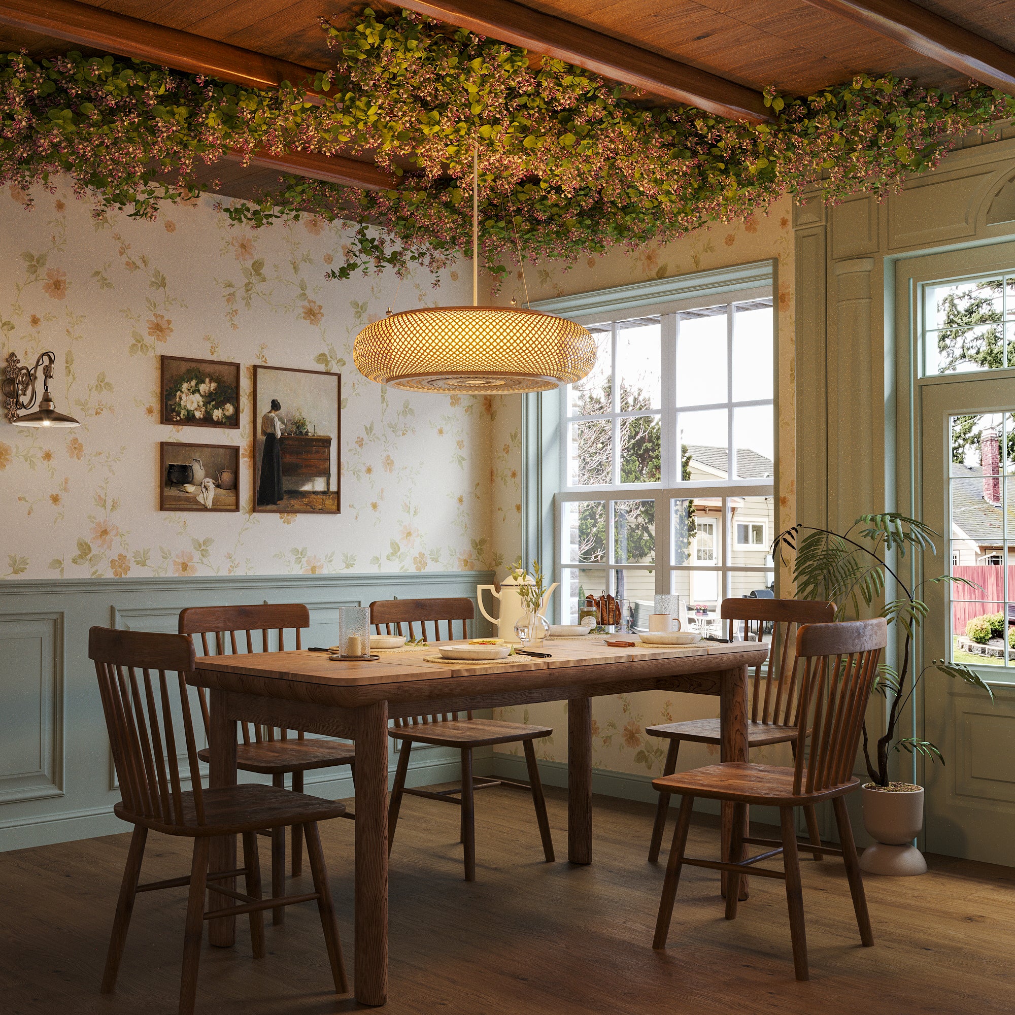 Lutta-Japanese-Style Bamboo LED Ceiling & Pendant Light