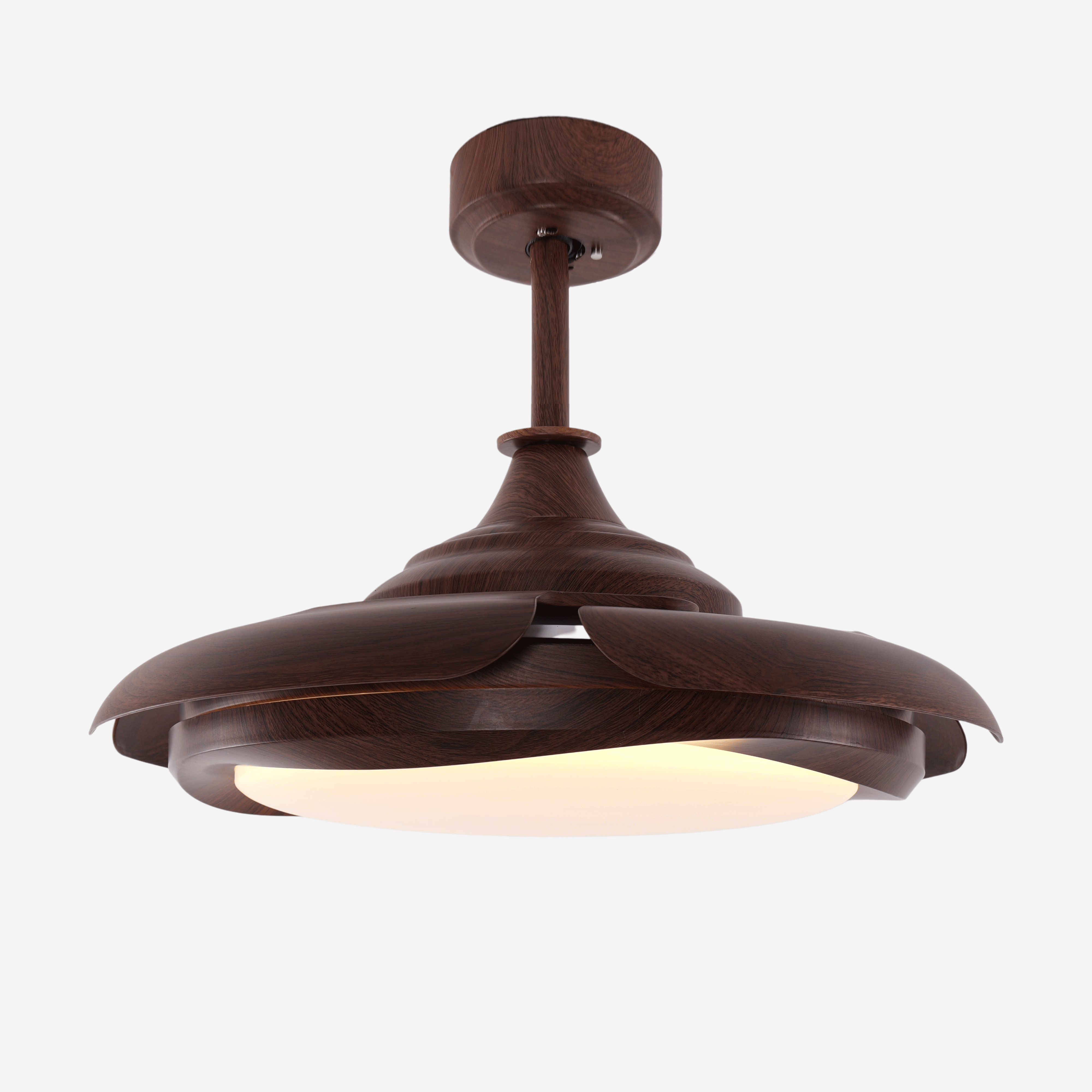 Copper Halo Ceiling Fan Light with Sleek Acrylic Design