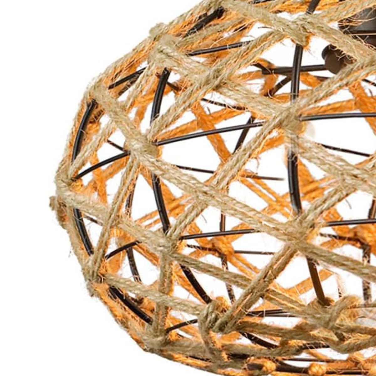 Handwoven Rustic Cozy Natural Design Paper Rope Pendant Light