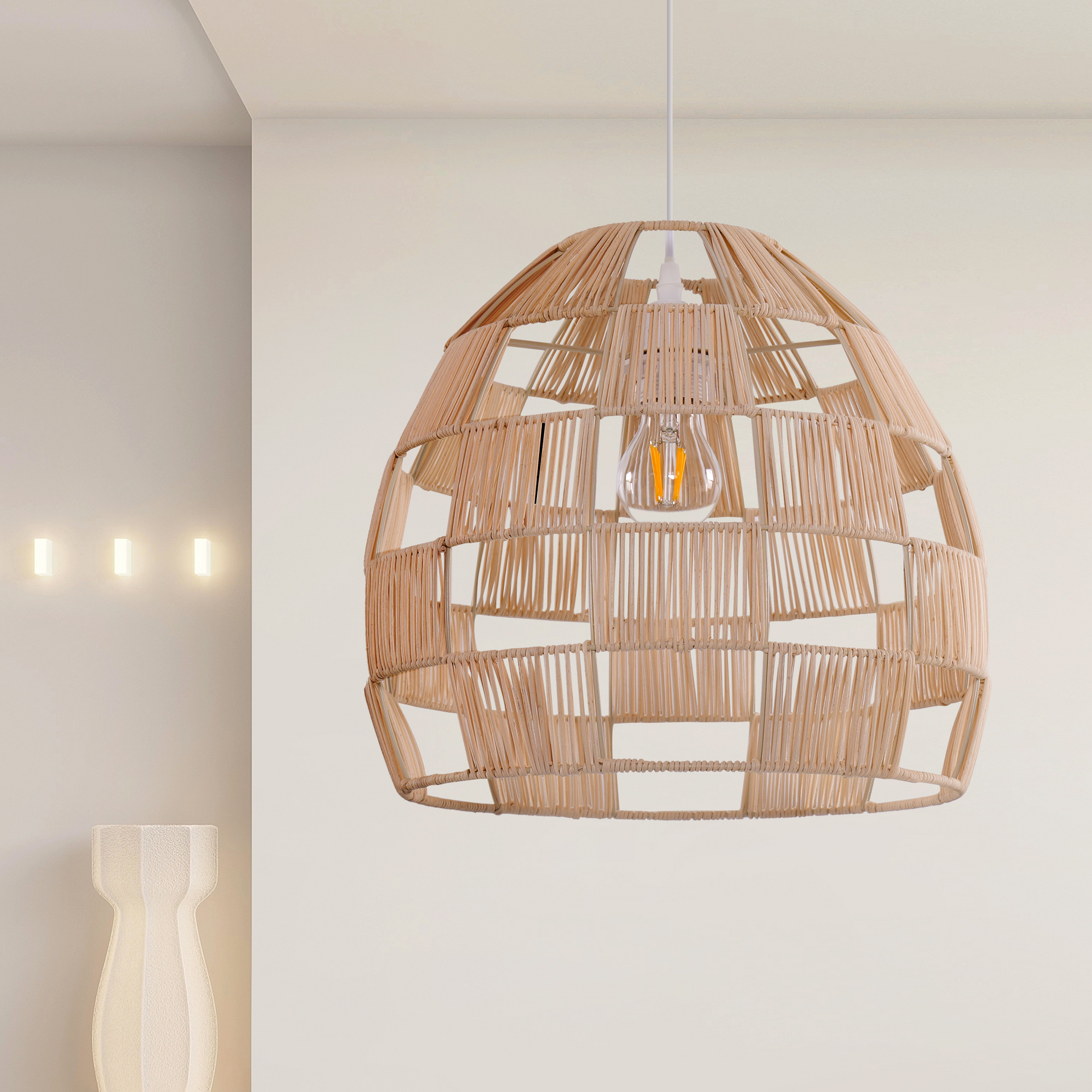 Handwoven Rattan Pendant Light Warm & Stylish Ambiance