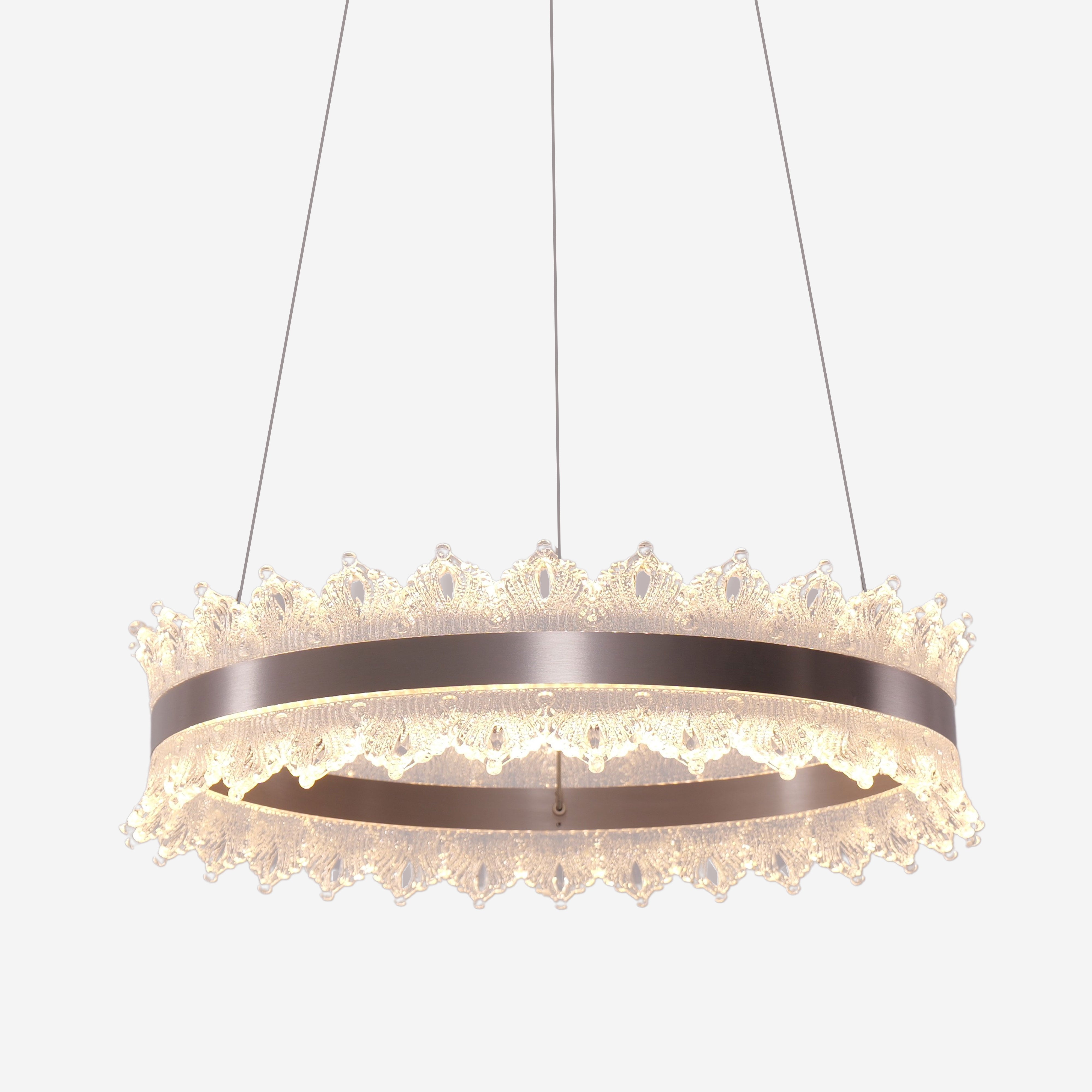 Modern Simple Dimmable Metal Ring-Shaped Hanging Pendant Light