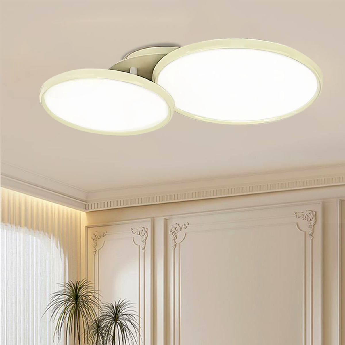 Full Spectrum Dimmable Ivory White Aluminum Round LED Ceiling Light