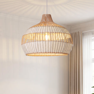 Cella-Lightsin Handwoven Rattan Pendant Light for Kitchen and Boho-Style Interiors Lightsin UK Style B (Dia 50cm) 