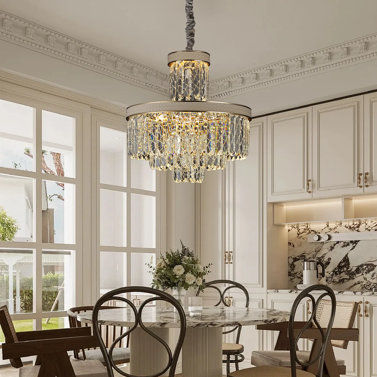 Golden Crystal Radiance Dimmable Pendant Light