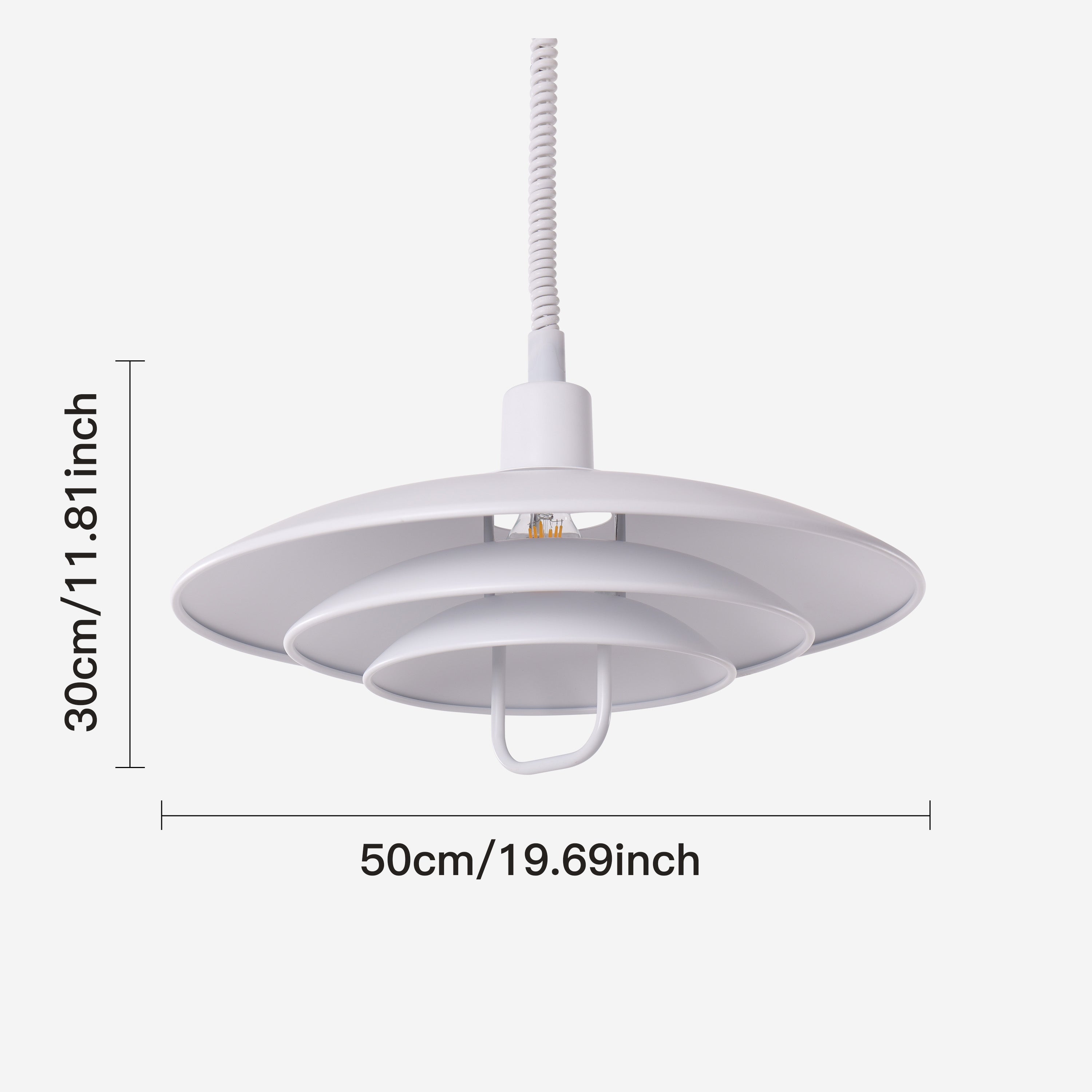 white layered minimalist pendant light beside a cosy seating area